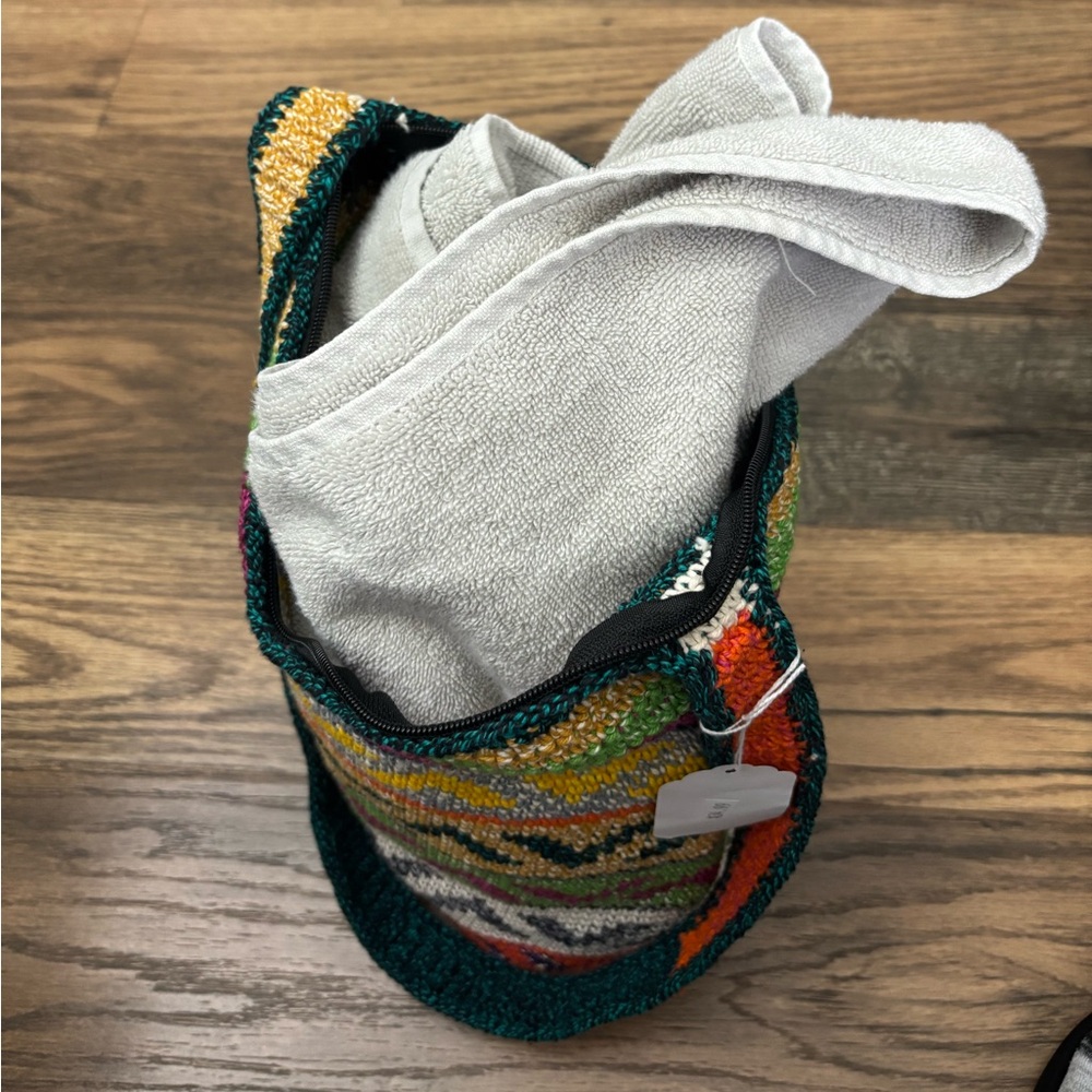*Ethnic woven cotton crossbody bucket bag NWT - Picture 4 of 6
